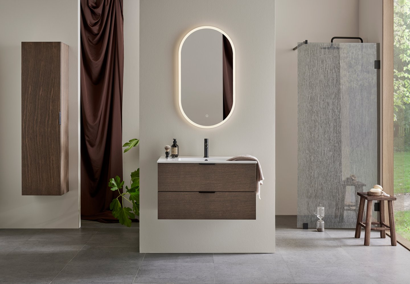 TVÄTTSTÄLLSSKÅP HAFA GO 2 LÅDOR MÖRK EK 800 M TVÄTTSTÄLL