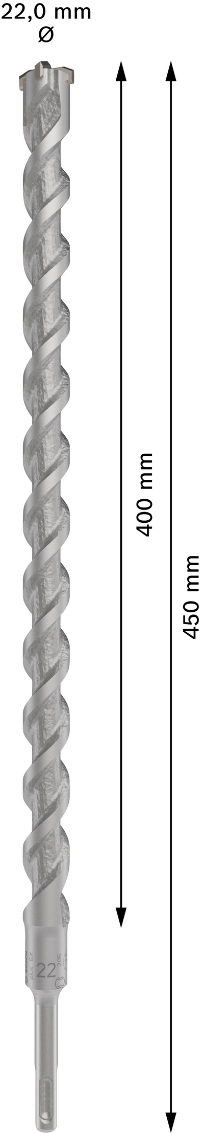 Poravasaranterä Bosch PRO SDS+ 5X 22x400x450mm