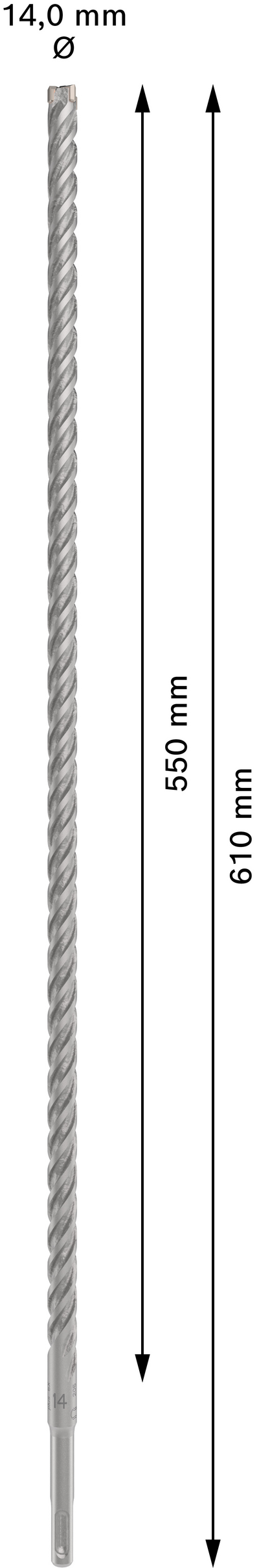 Poravasaranterä Bosch PRO SDS+ 5X 14x550x610mm