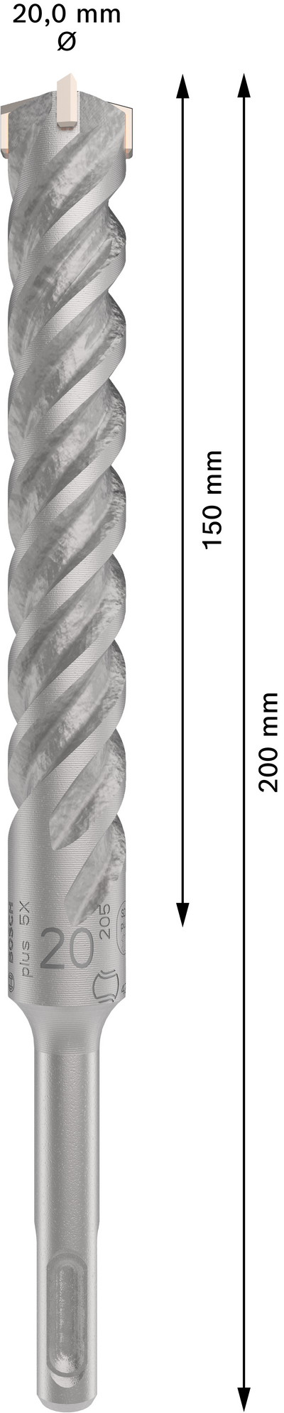Poravasaranterä Bosch PRO SDS+ 5X 20x150x200mm