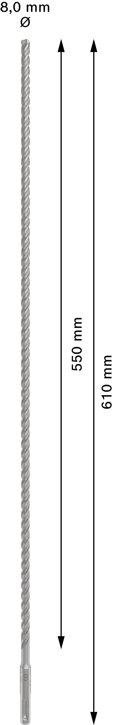 Poravasaranterä Bosch PRO SDS+ 5X 8x550x610mm