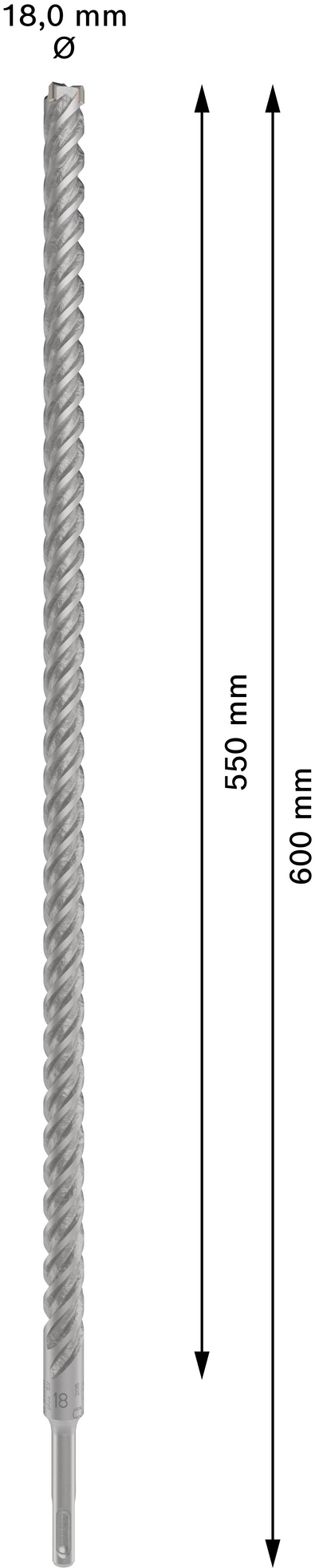 Poravasaranterä Bosch PRO SDS+ 5X 18x550x600mm