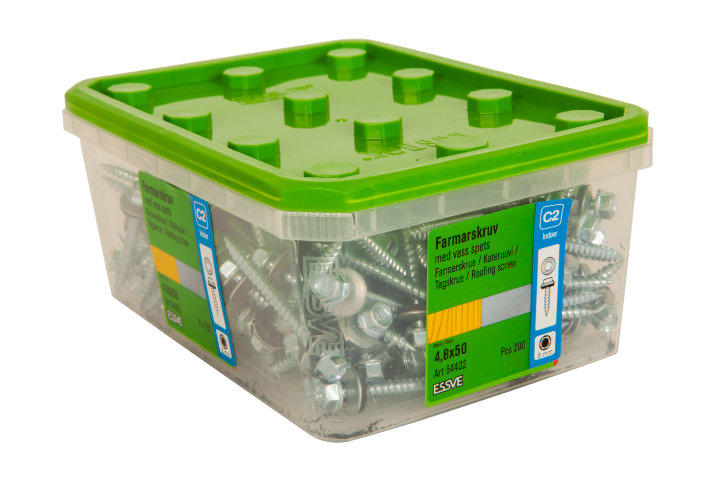 FARMARSKRUV ESSVE VASS SPETS SEXKANTS M BRI FZB 4,8X50 200