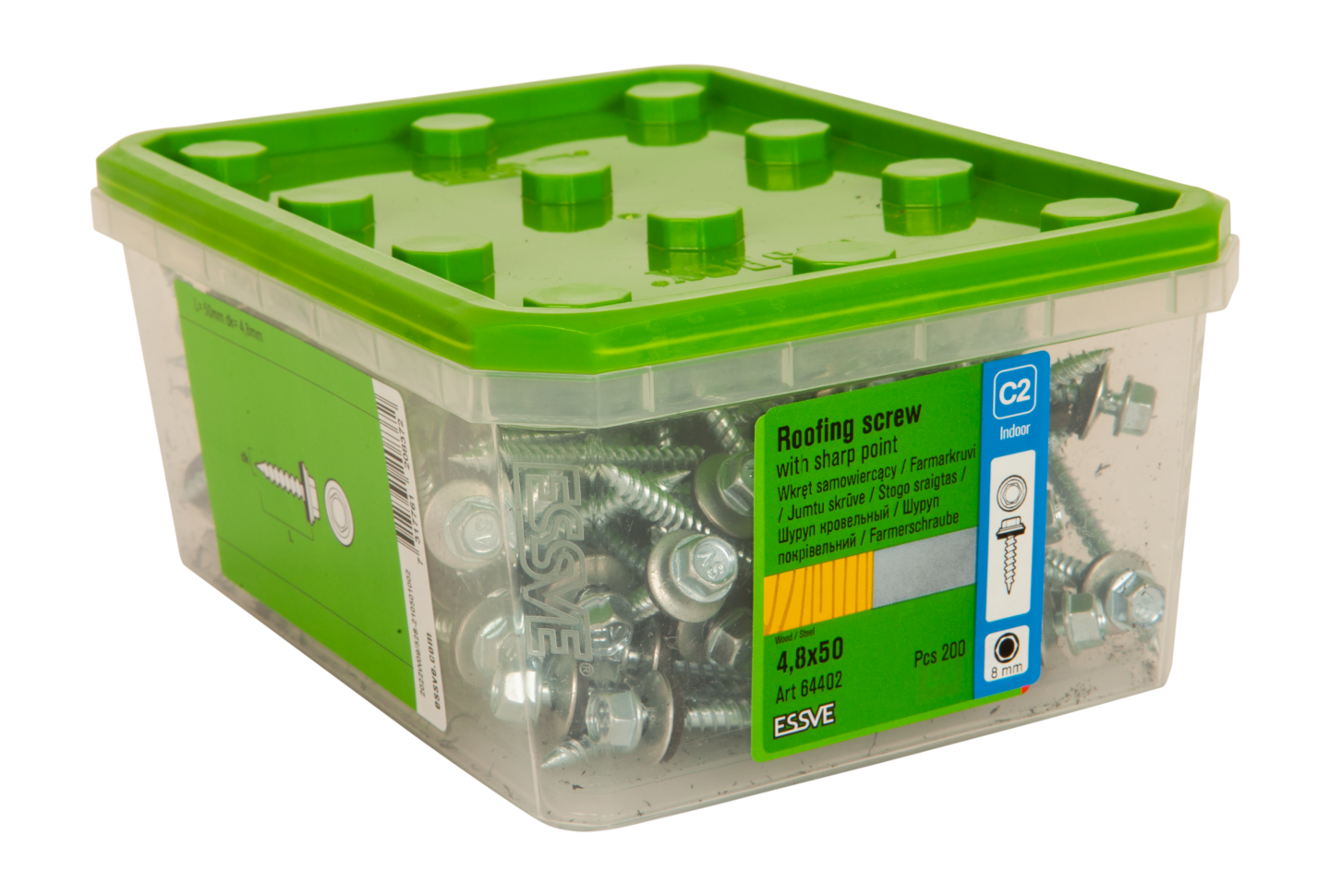 FARMARSKRUV ESSVE VASS SPETS SEXKANTS M BRI FZB 4,8X50 200