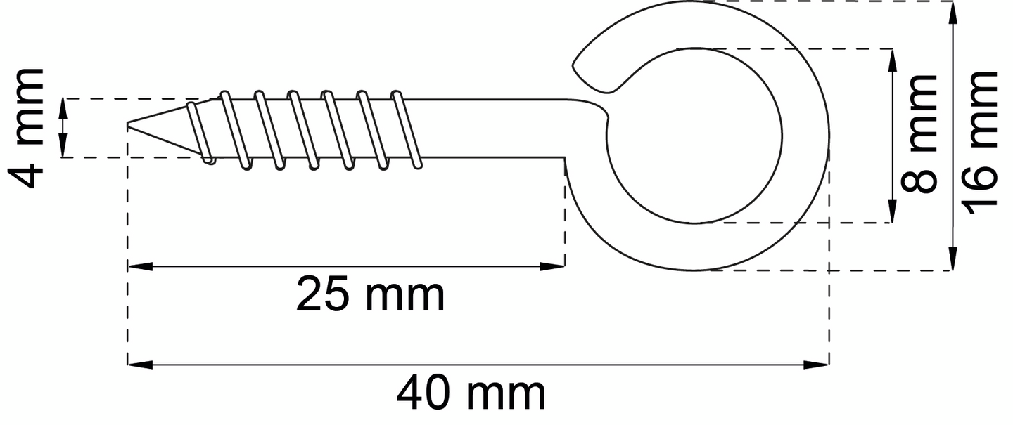 SKRUVÖGLA 40MM GALV 10P 8 PASSAR STORMHASP TYP 21/22