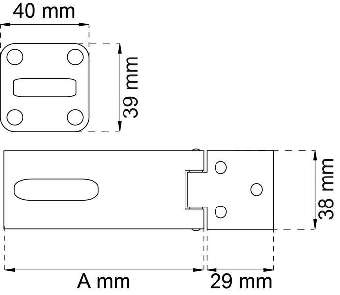 LEDHASP HABO 100 MM GALV 1366 SB
