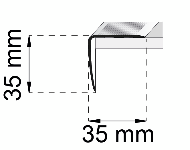 TRAPPKANTSLIST HABO SA41 VIT SB, 1000MM