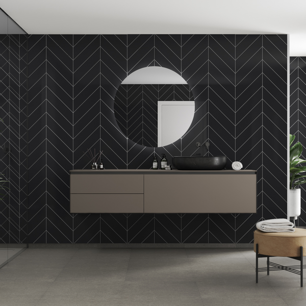 Sisustuslevy Fibo 2124M78 Black Gloss