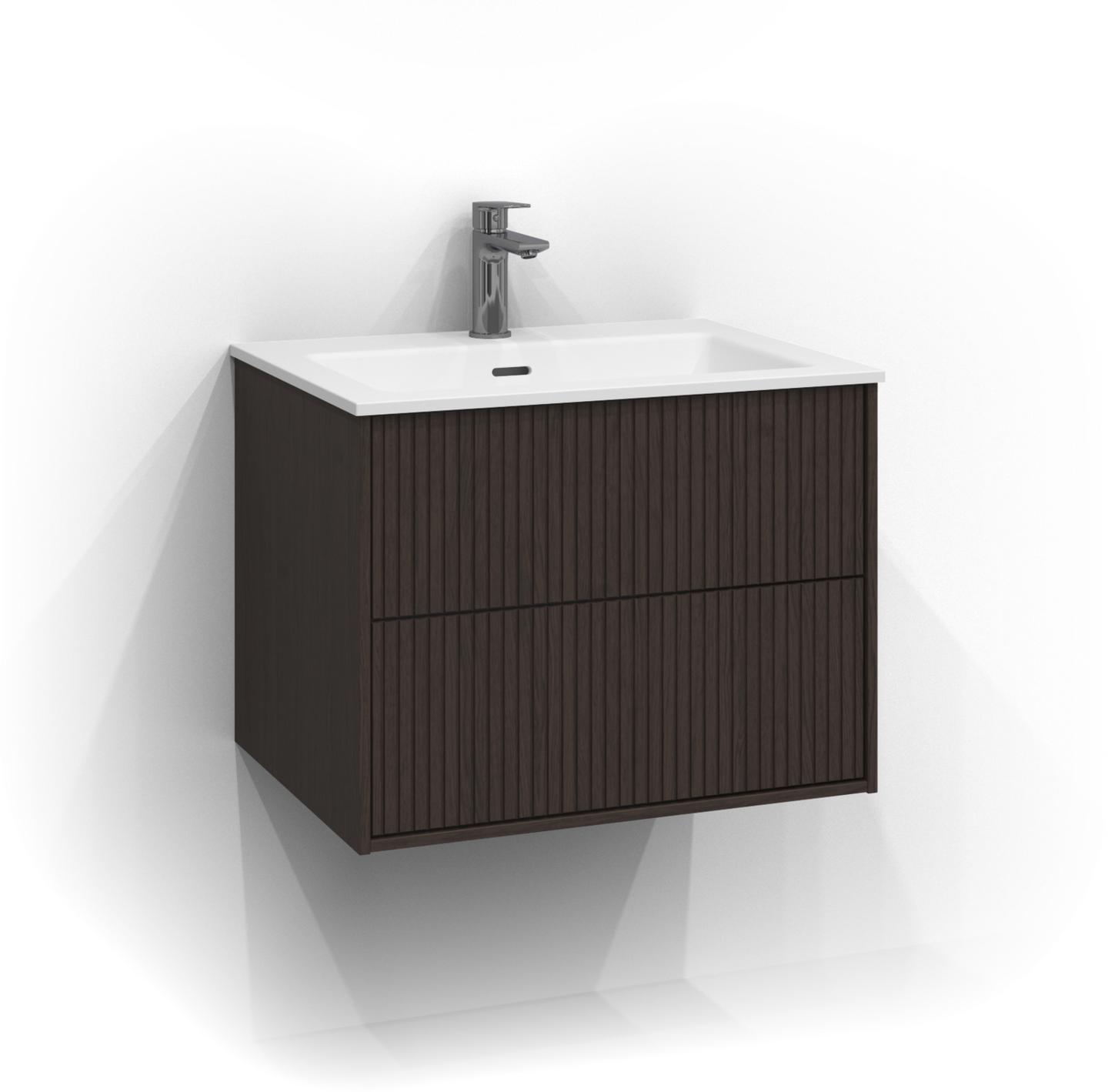 TVÄTTSTÄLLSSKÅP SVEDBERGS EPOS RAND BRUN ASK 2LÅD PUSH 60X45X45,3CM