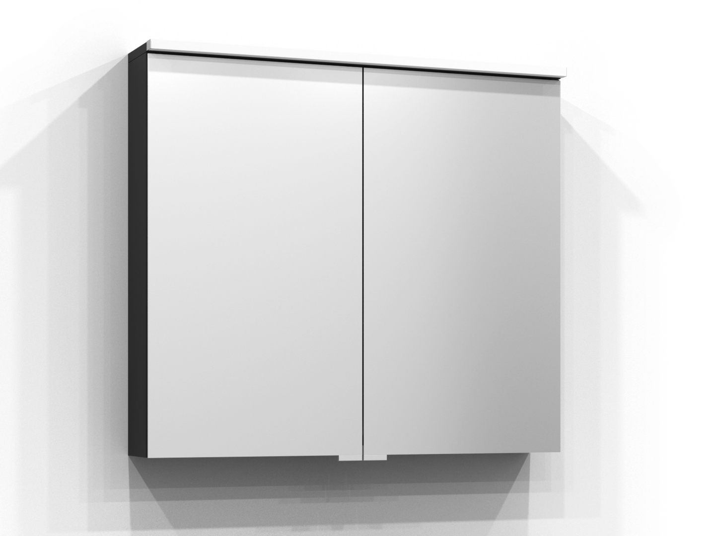 SPEGELSKÅP SVEDBERGS SAREK SVART ASK LED EL 2HYLL TVLJ 80X71,6X15,1CM