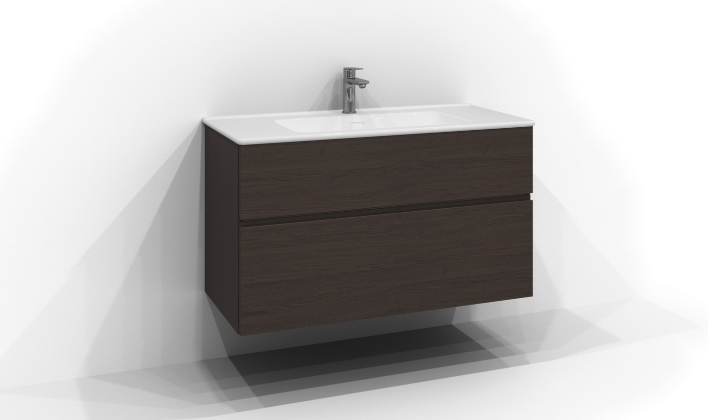 TVÄTTSTÄLLSSKÅP SVEDBERGS POEM PROFIL BRUN ASK 2LÅD INTHT 100X57X45CM