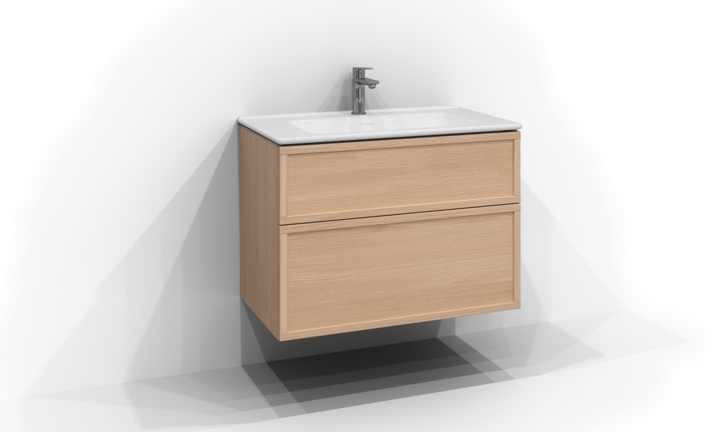 TVÄTTSTÄLLSSKÅP SVEDBERGS POEM RAM PUR EK 2LÅD PUSH 80X57X45CM