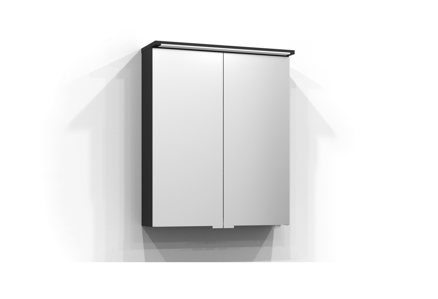 SPEGELSKÅP SVEDBERGS SKURU SVART ASK LED EL 2HYLL TVLJ 61X72,5X19CM