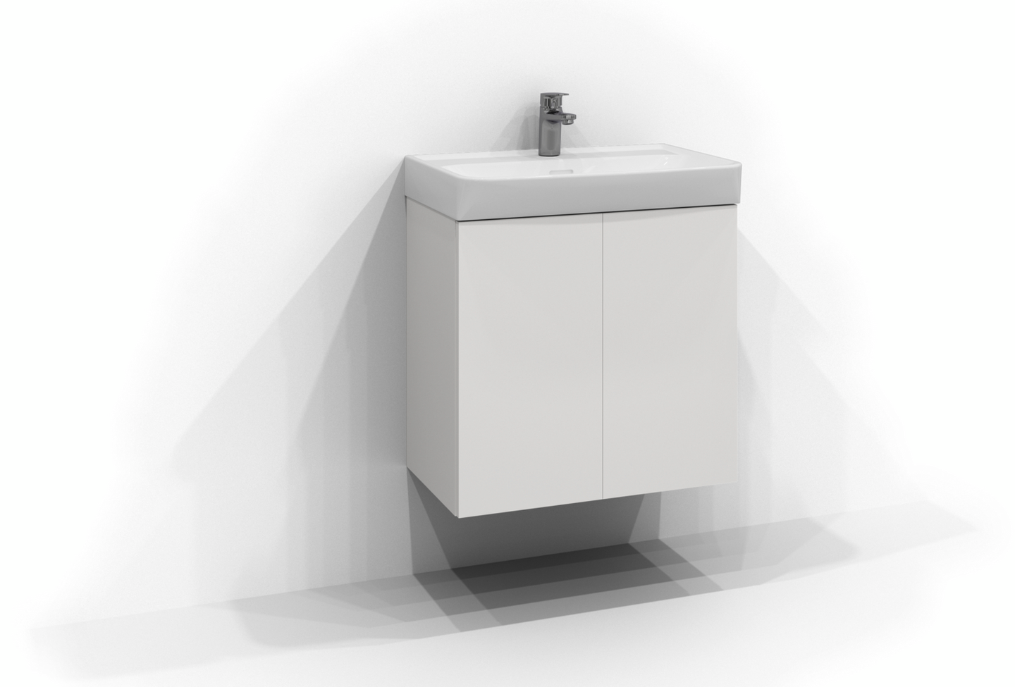 TVÄTTSTÄLLSSKÅP SVEDBERGS BLOC PLAN VIT 2DÖRR 60X57X35CM