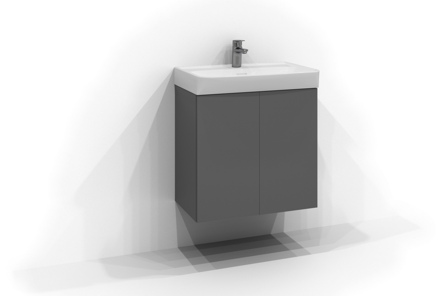 TVÄTTSTÄLLSSKÅP SVEDBERGS BLOC PLAN GRÅ 2DÖRR 60X57X35CM