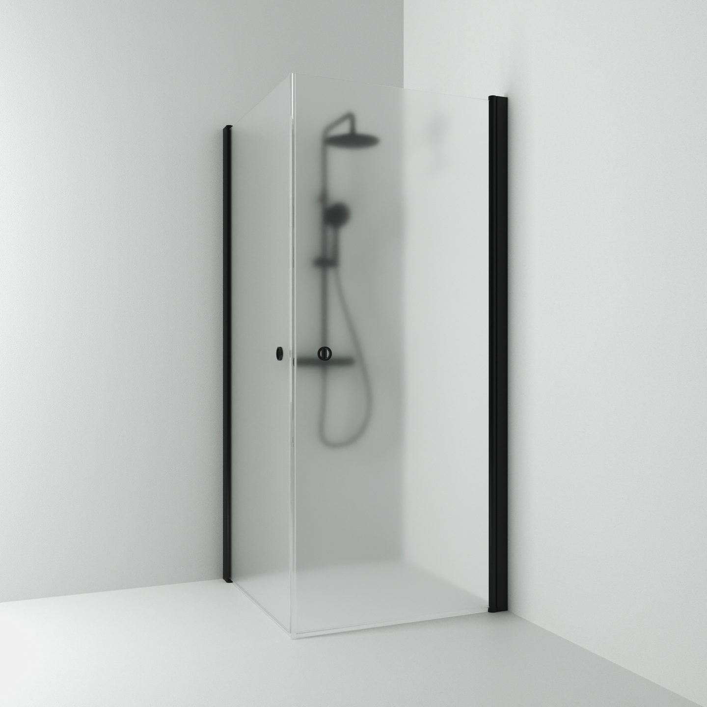 HÖRNDUSCH SVEDBERGS SKOGA RAK SVART MATT FROST INTHT 80X198X90CM