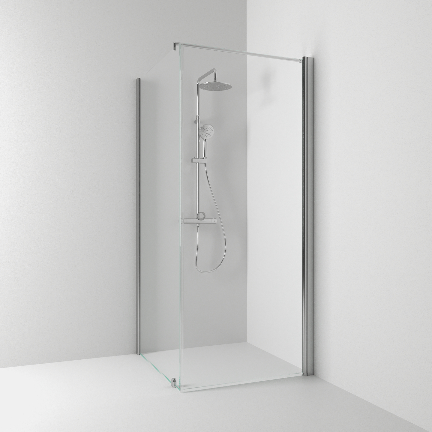 HÖRNDUSCH SVEDBERGS SKOGA RAK/FAST ALU MATT KLAR INTHT 100X198X83CM