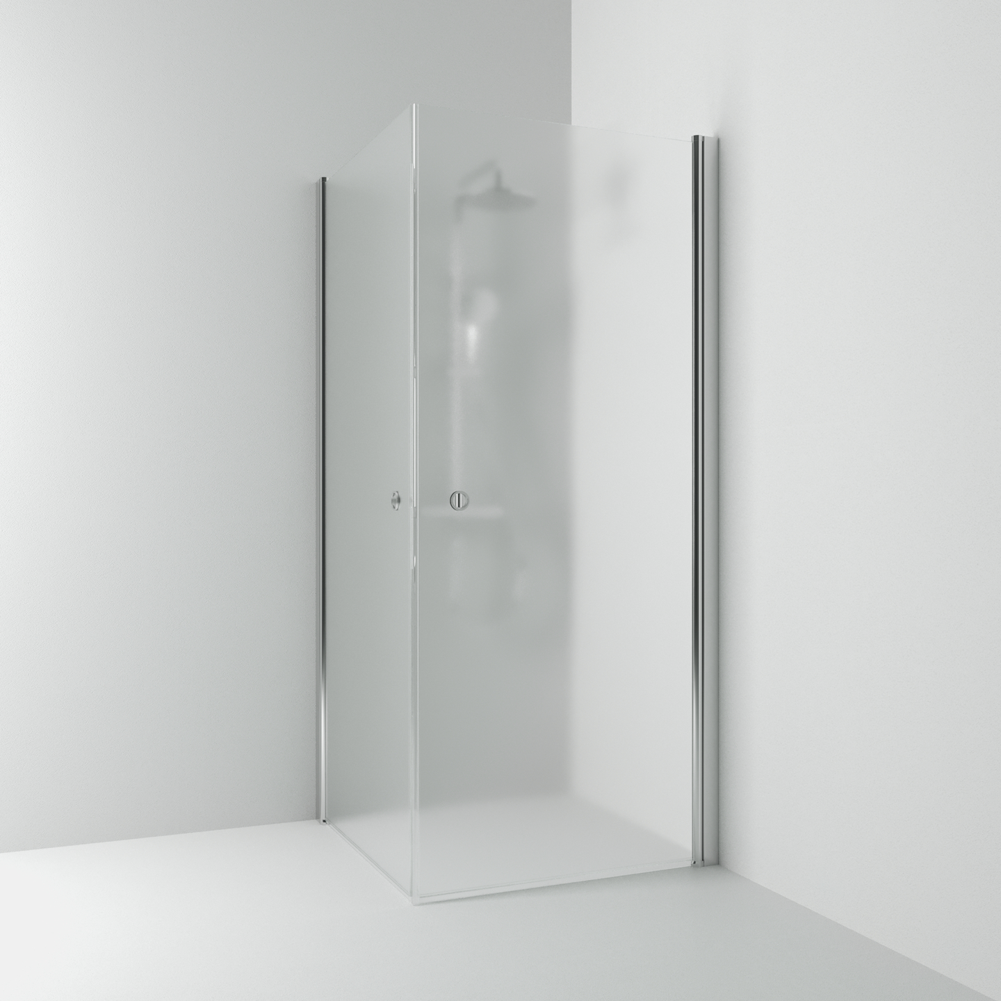 HÖRNDUSCH SVEDBERGS SKOGA RAK ALU BLANK FROST INTHT 90X198X90CM