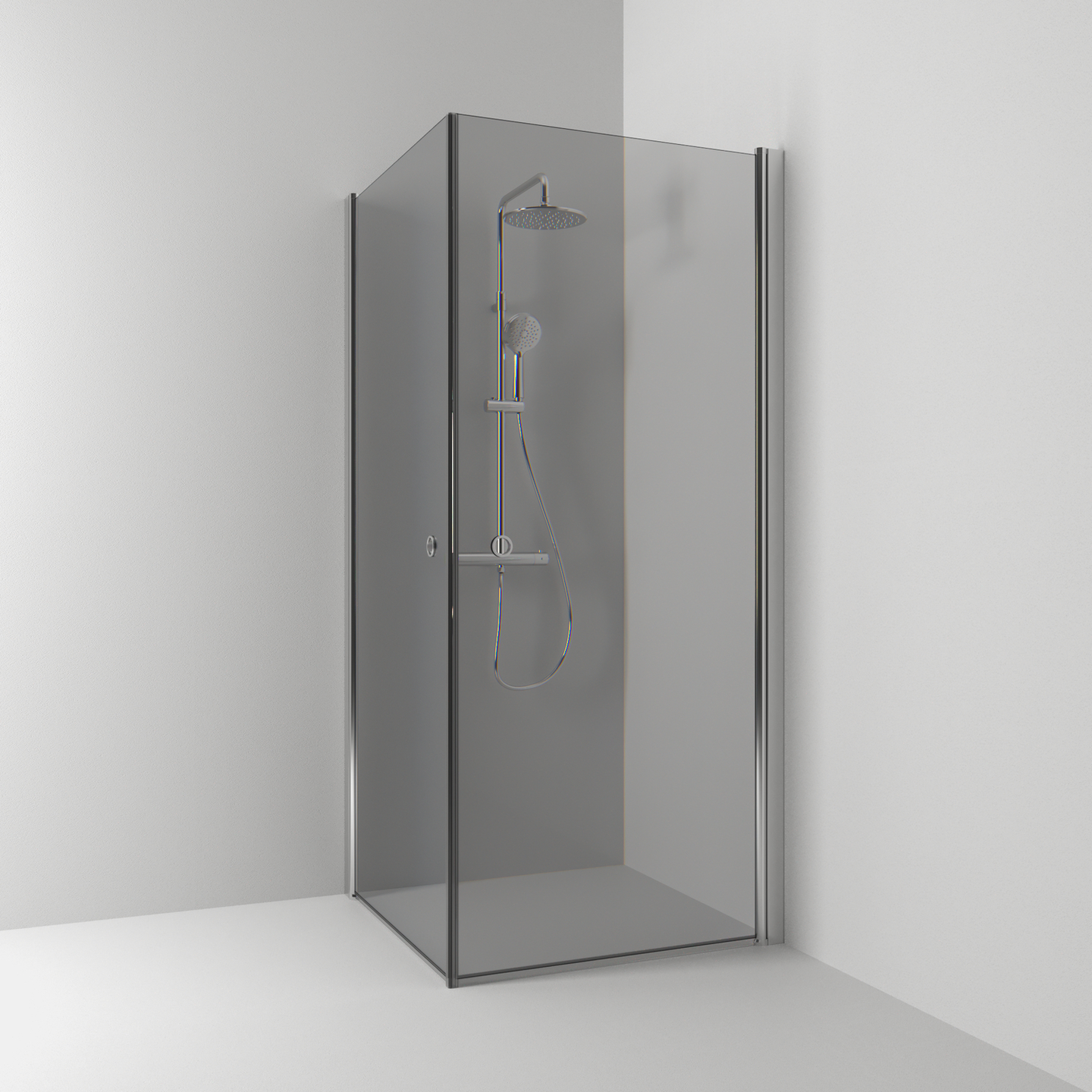 HÖRNDUSCH SVEDBERGS SKOGA RAK ALU BLANK RÖK INTHT 80X198X90CM