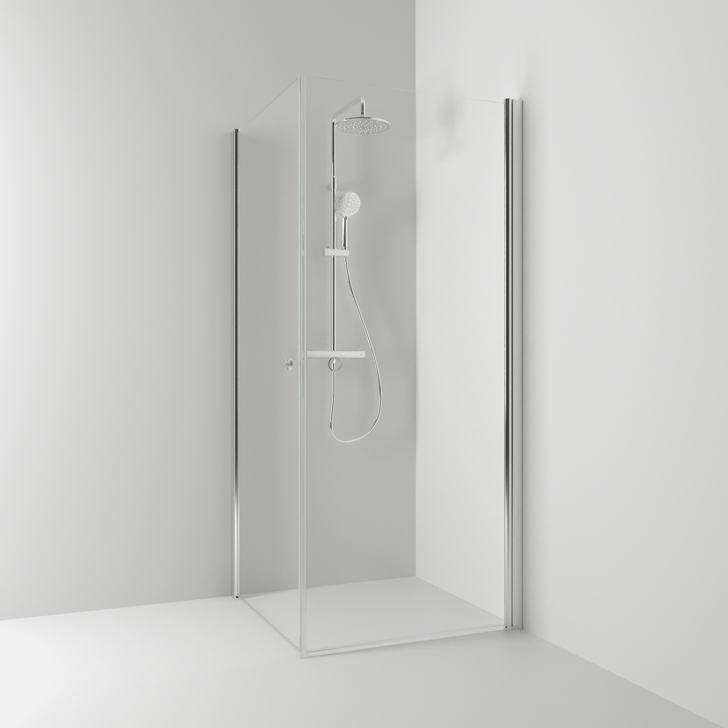 HÖRNDUSCH SVEDBERGS SKOGA RAK/FAST ALU BLANK KLAR INTHT 100X198X83CM