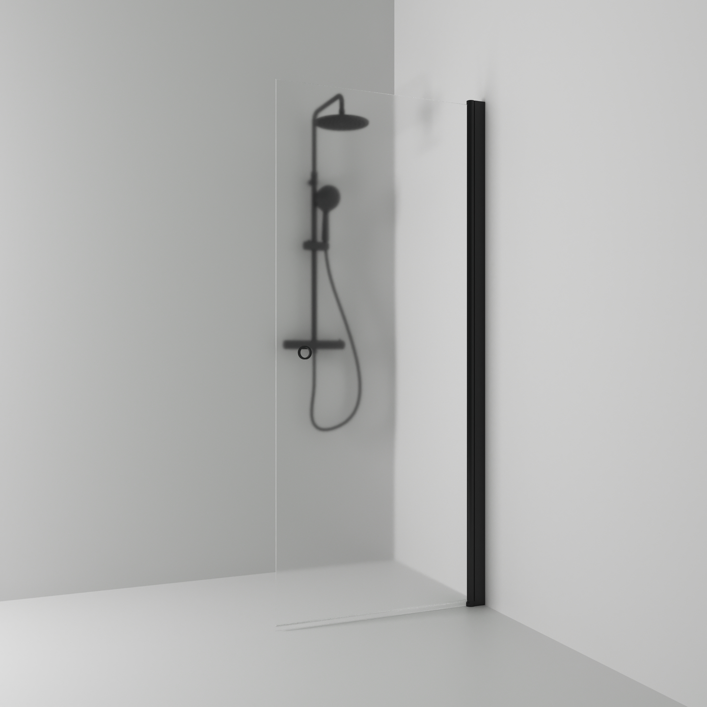 SKÄRMVÄGG SVEDBERGS SKOGA RAK SVART MATT FROST INTHT 87X198X3CM