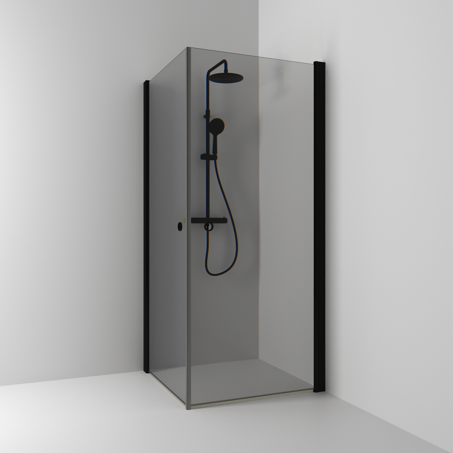 HÖRNDUSCH SVEDBERGS SKOGA RAK SVART MATT RÖK INTHT 80X198X80CM