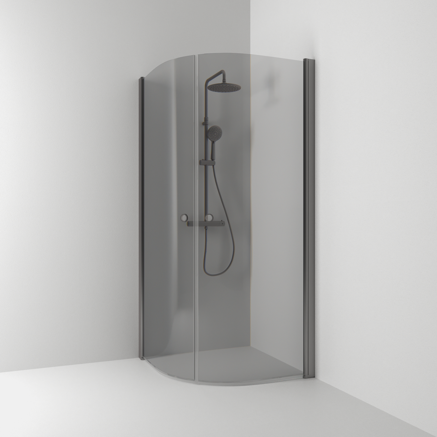 HÖRNDUSCH SVEDBERGS SKOGA HALVRUND BL SVART RÖK INTHT 80X198X80CM