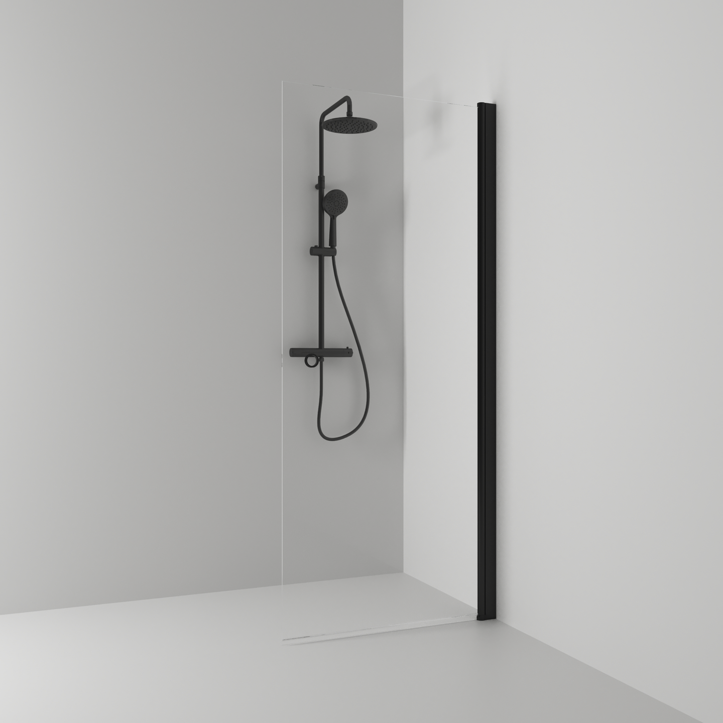 SKÄRMVÄGG SVEDBERGS SKOGA RAK SVART MATT KLAR INTHT 87X198X3CM