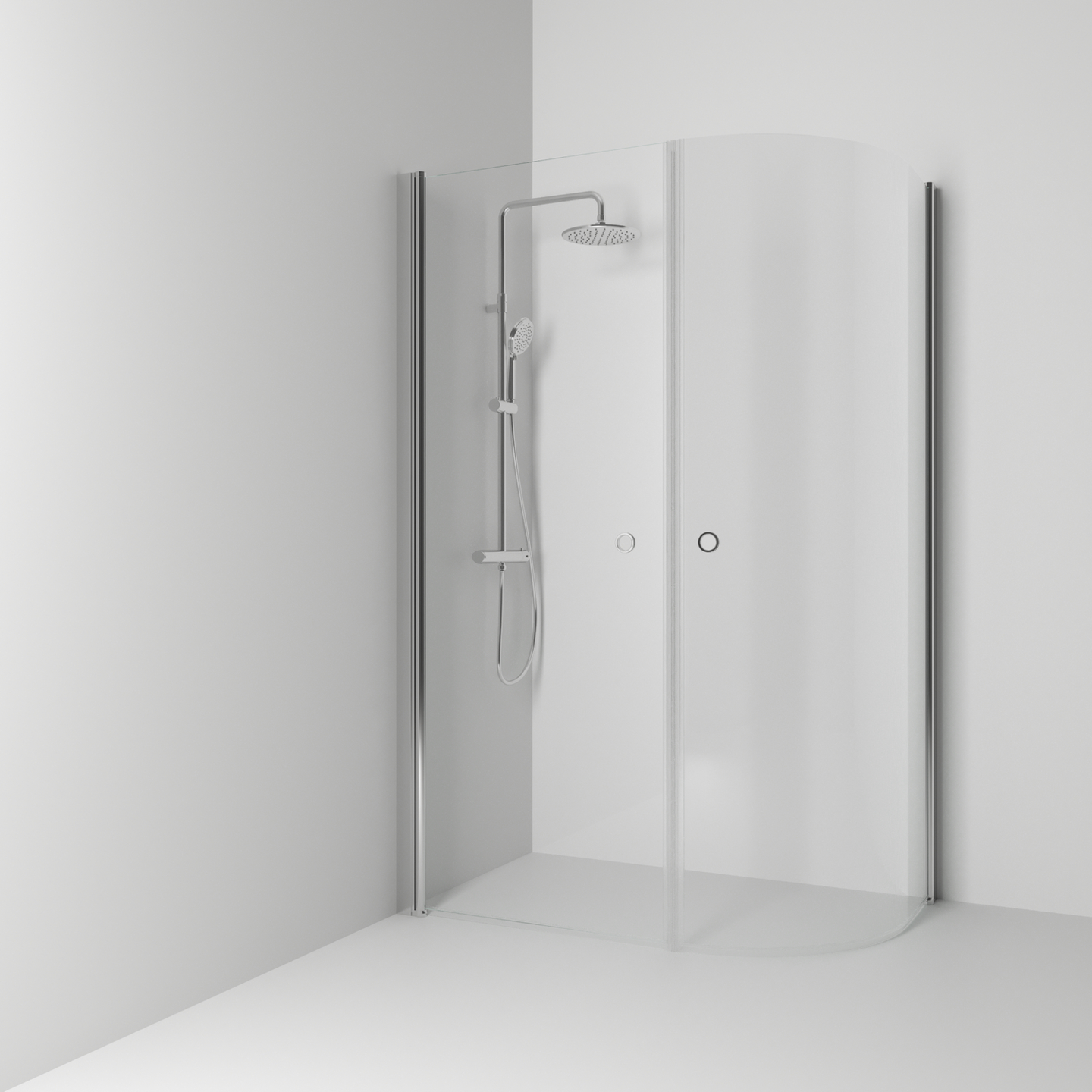 HÖRNDUSCH SVEDBERGS SKOGA RAK/U-FORMAD ALU BLANK KLAR INTHT 127