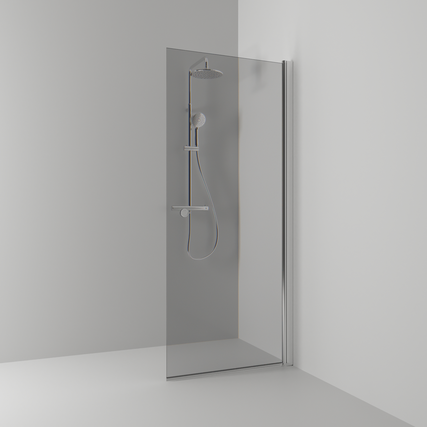 SKÄRMVÄGG SVEDBERGS SKOGA RAK ALU BLANK RÖK INTHT 97X198X3CM