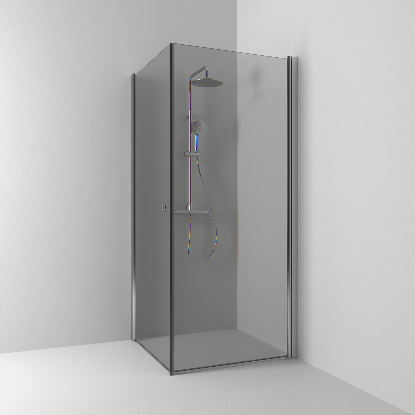 HÖRNDUSCH SVEDBERGS SKOGA RAK ALU MATT RÖK INTHT 70X198X80CM