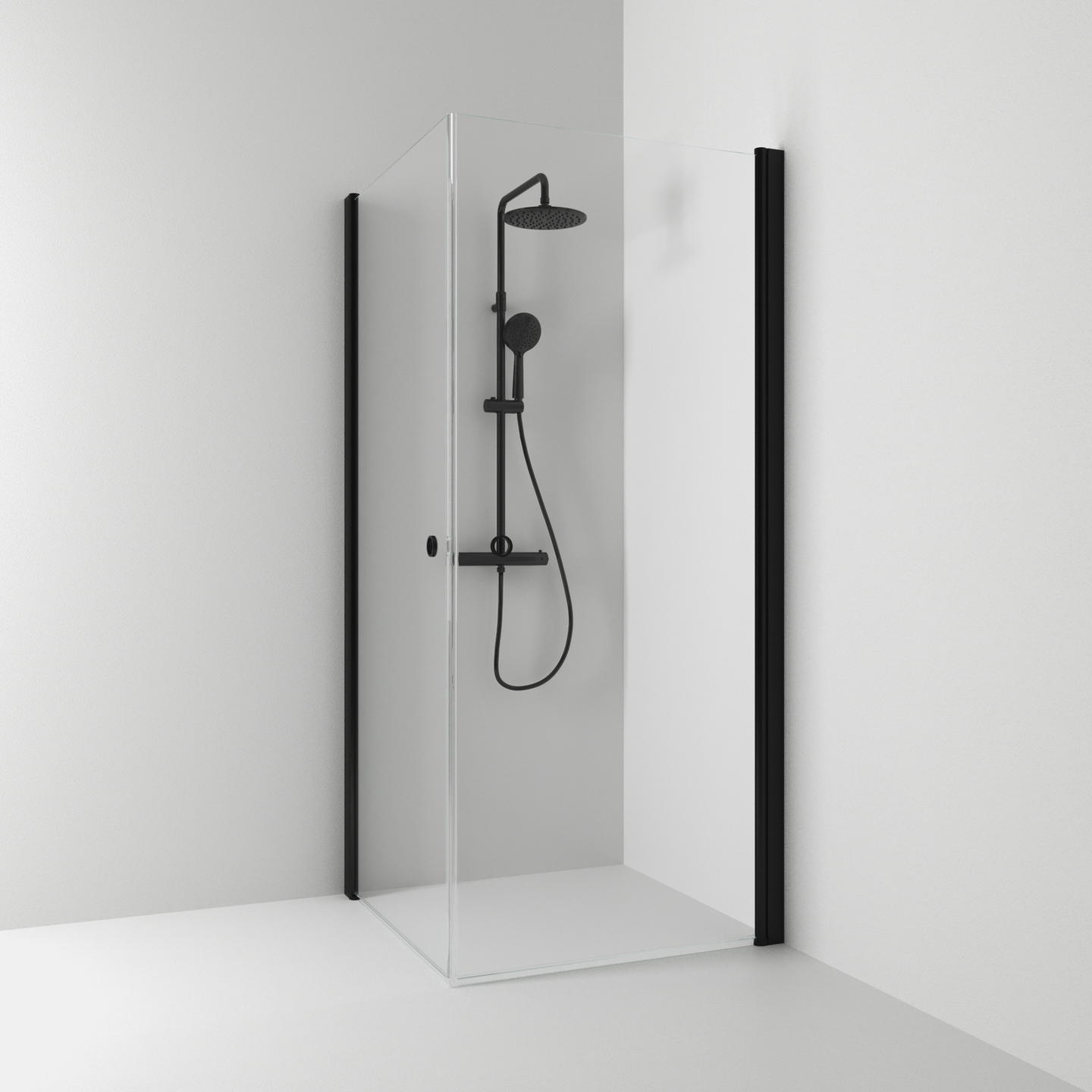 HÖRNDUSCH SVEDBERGS SKOGA RAK SVART MATT KLAR INTHT 70X198X80CM