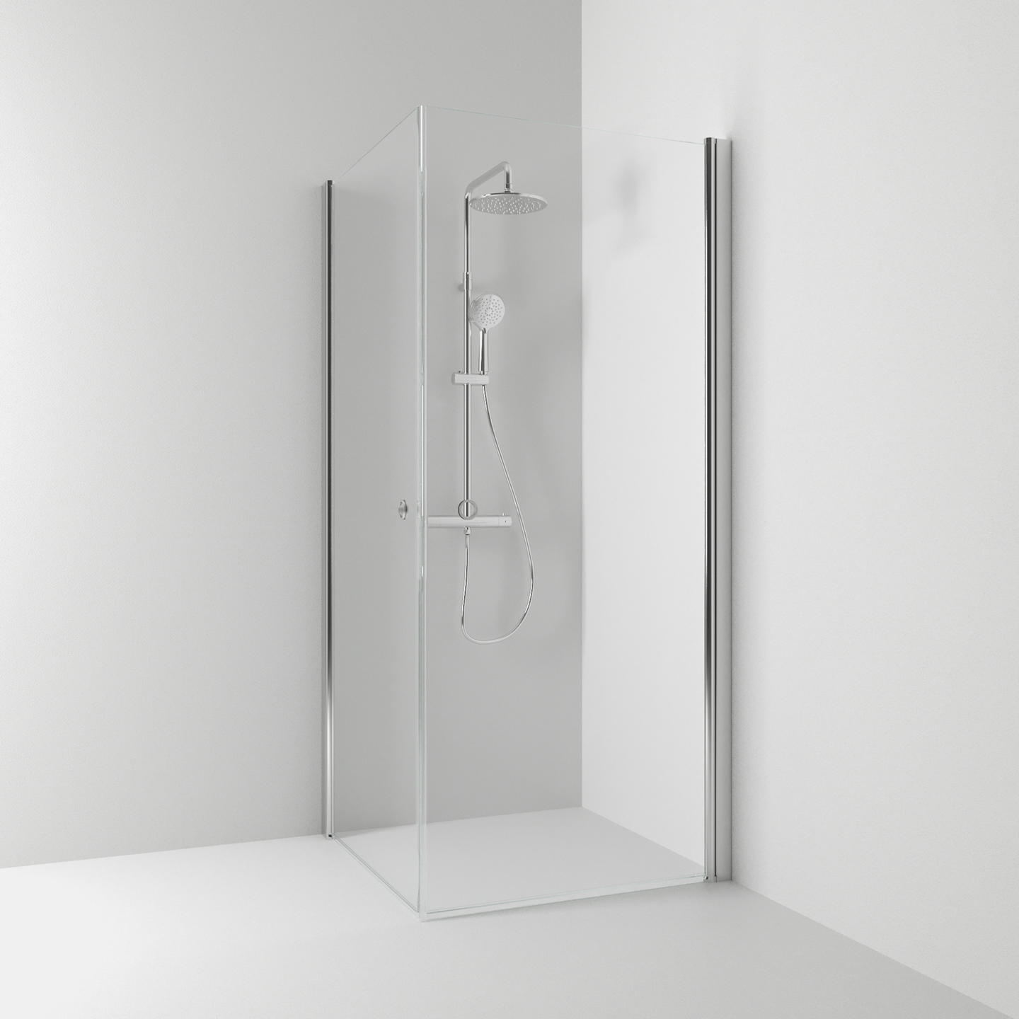 HÖRNDUSCH SVEDBERGS SKOGA RAK ALU BLANK KLAR INTHT 70X198X90CM