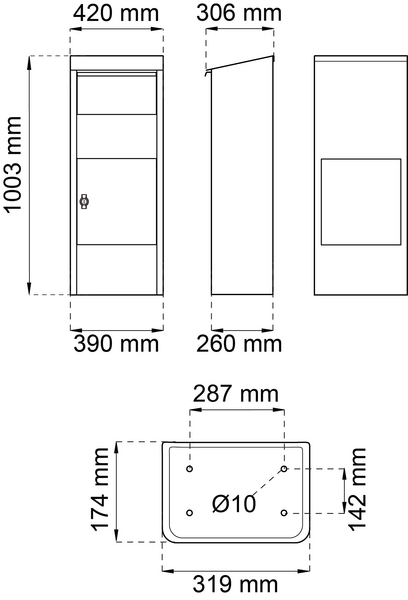 POSTLÅDA PAKET HABO 9443B VIT