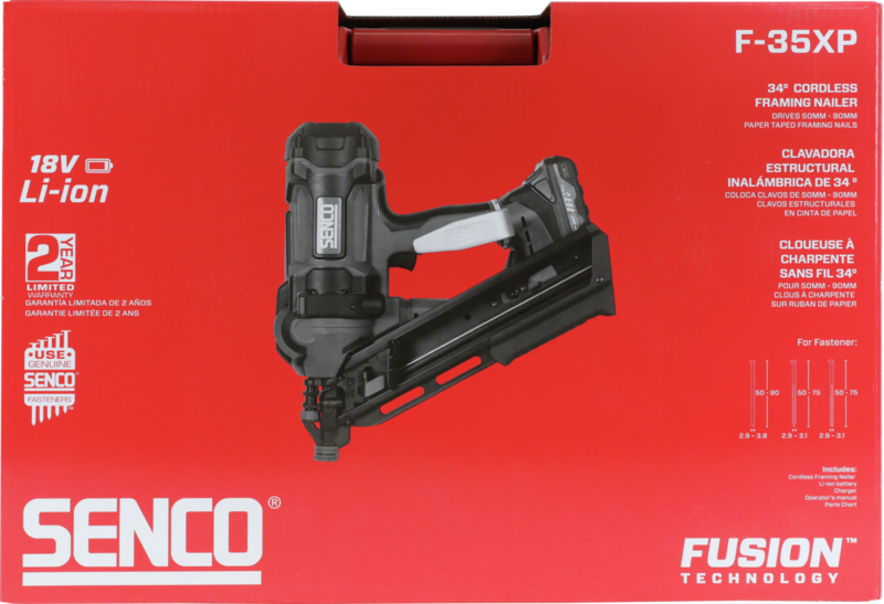 Runkonaulain Senco F35XP Fusion Nordic 2x4Ah akku ja laturi