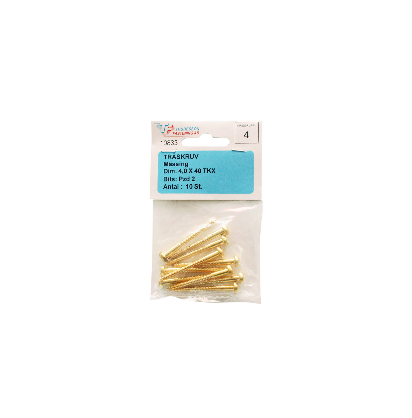 TRÄSKRUV THURESSON FASTENING TKX MÄSS 4,0X40 10P, 10ST