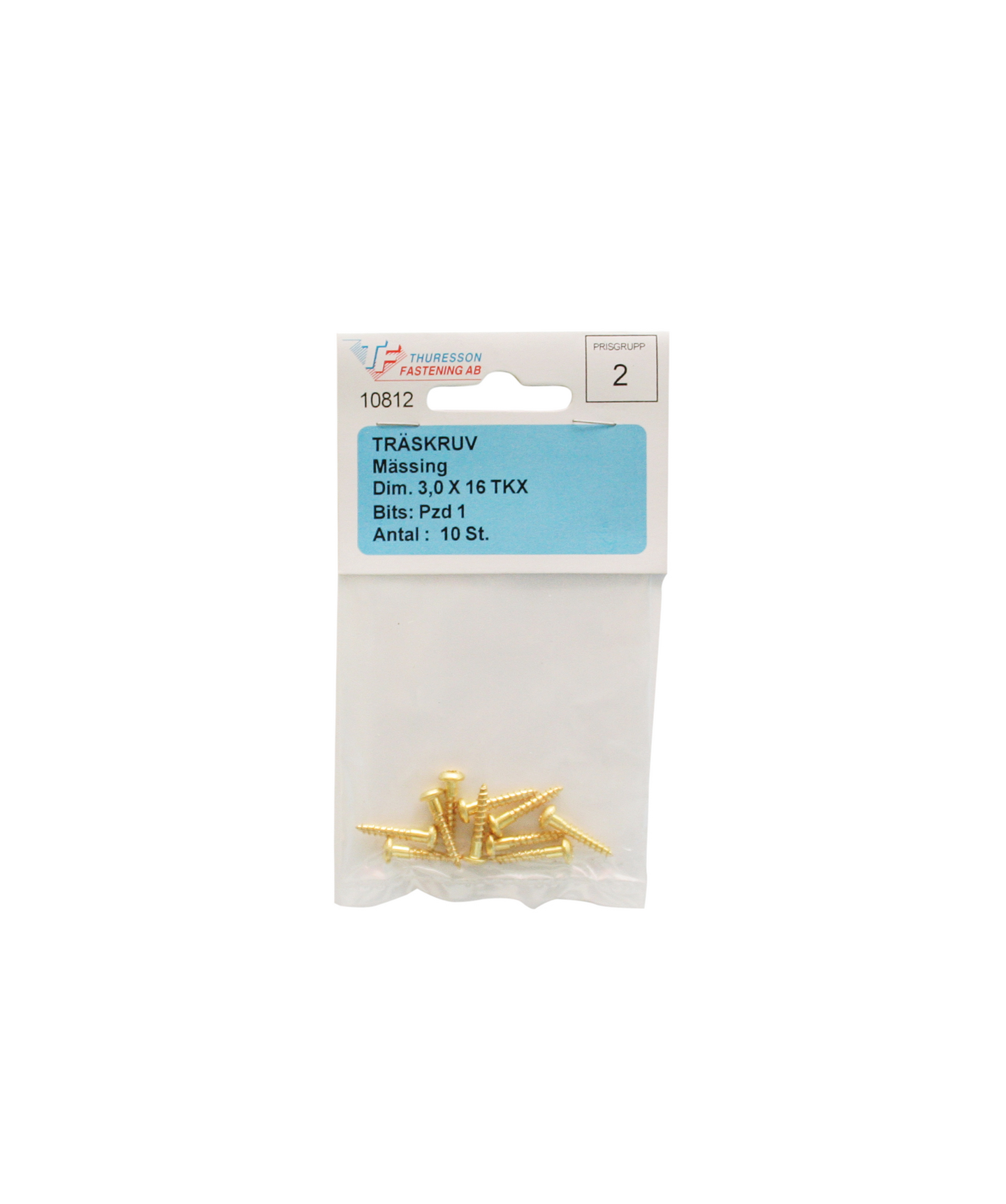 TRÄSKRUV THURESSON FASTENING TKX MÄSS 3,0X16 10P, 10ST