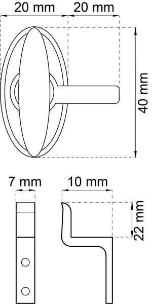 FÖNSTERVRED 3 FÖRNICKLAD MED MED 10MM HAKE