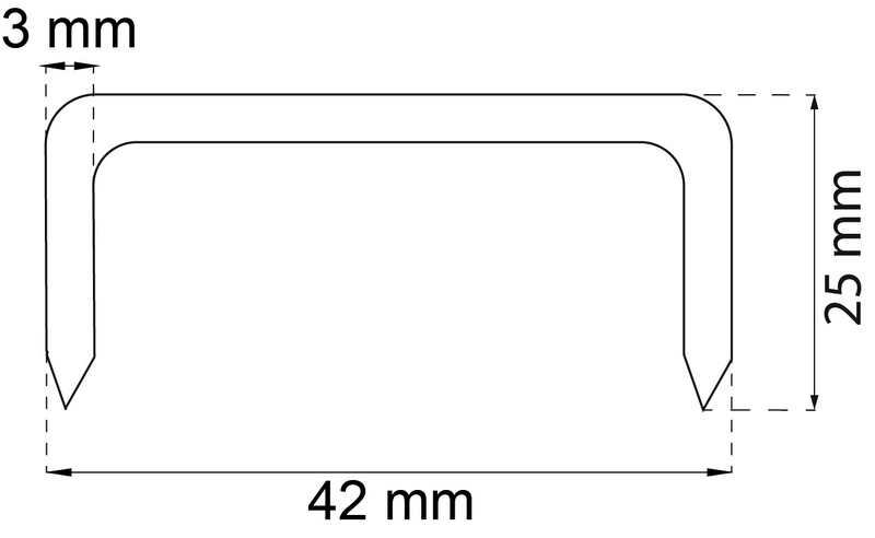 STORMHASPMÄRLA 23 GALV 10P 42X25X3MM