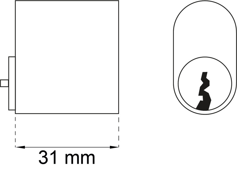 CYLINDER OVAL 7-STIFT MÄSS HABO 601 3 NYCKLAR