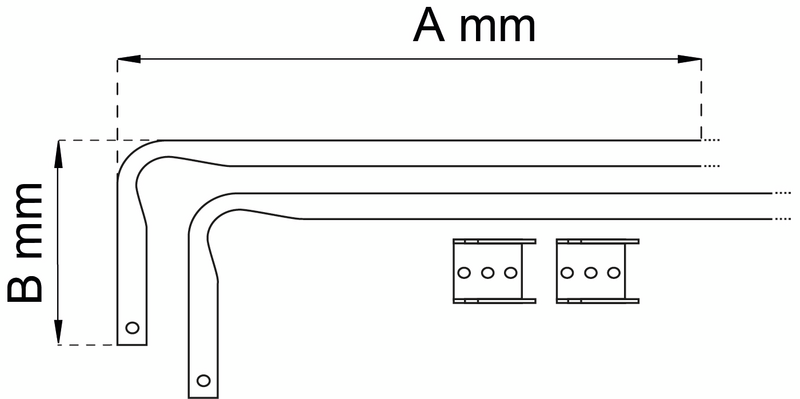 GARDINSKENA HABO  900-1600MM VIT 1221-5 C-PROFIL 90MM