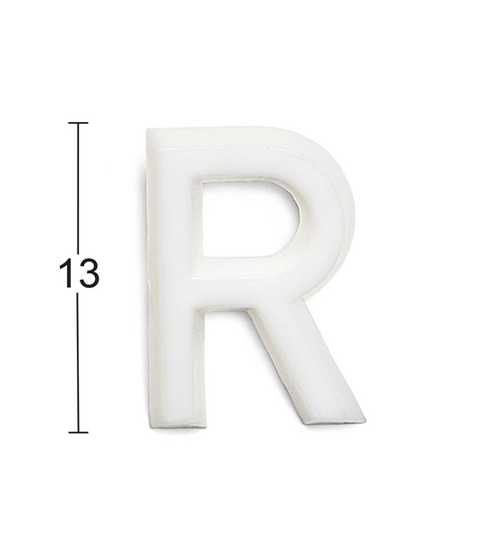 BOKSTAV HABO 1002 PLAST VIT R 13MM, 1002 13MM PLAST VIT R