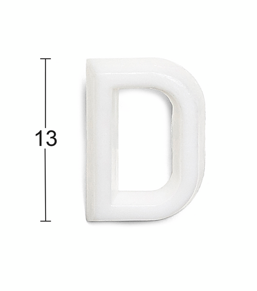 BOKSTAV HABO 1002 PLAST VIT D 13MM, 1002 13MM PLAST VIT D
