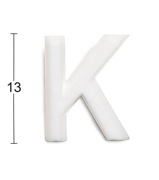 BOKSTAV HABO 1002 PLAST VIT K 13MM, 1002 13MM PLAST VIT K