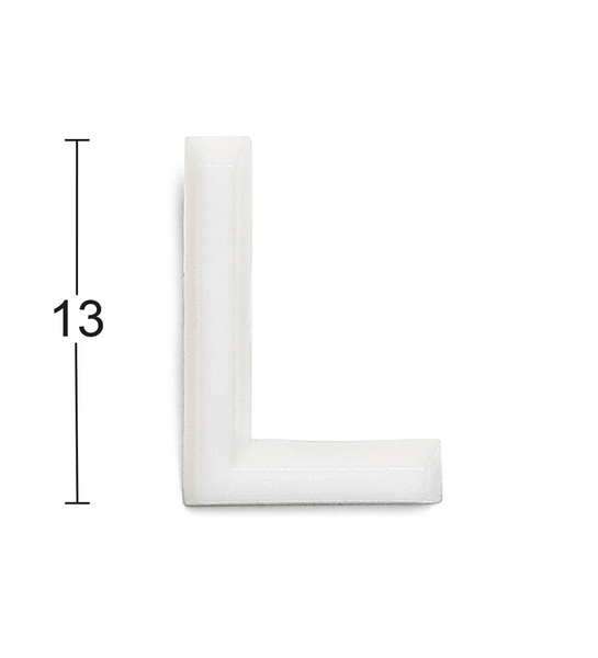 BOKSTAV HABO 1002 PLAST VIT L 13MM, 1002 13MM PLAST VIT L