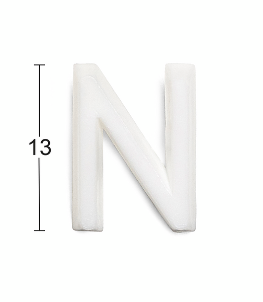 BOKSTAV HABO 1002 PLAST VIT N 13MM, 1002 13MM PLAST VIT N