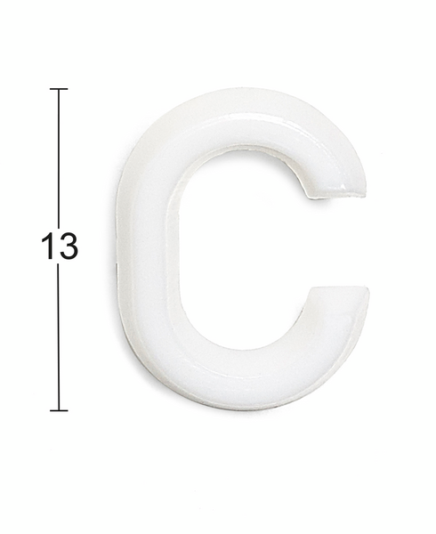 BOKSTAV HABO 1002 PLAST VIT C 13MM, 1002 13MM PLAST VIT C