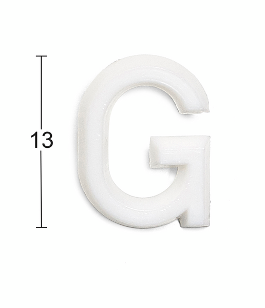 BOKSTAV HABO 1002 PLAST VIT G 13MM, 1002 13MM PLAST VIT G