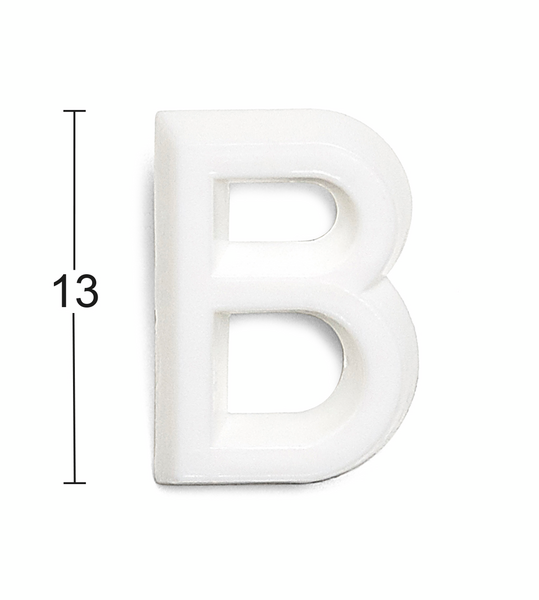 BOKSTAV HABO 1002 PLAST VIT B 13MM, 1002 13MM PLAST VIT B