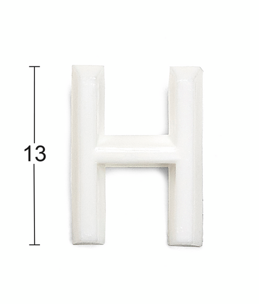 BOKSTAV HABO 1002 PLAST VIT H 13MM, 1002 13MM PLAST VIT H
